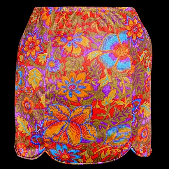 Vintage Mini Slip1960s Mini Skirt SlipVanity Fair Flower Power Lingerie